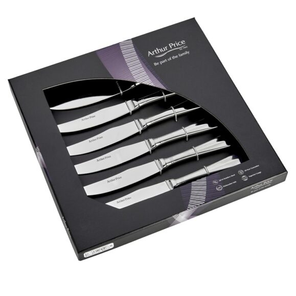 Arthur Price Rattail Classic Stainless Steel Cutlery 6 Steak Knives