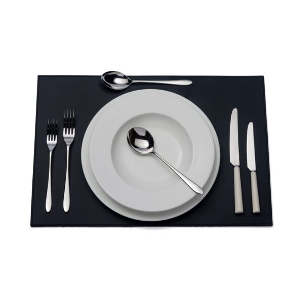 David Mellor Pride Cutlery with white handles Table setting