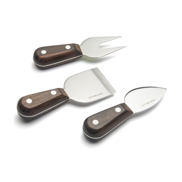 David Mellor Rosewood cheese knife set 3 pieces up