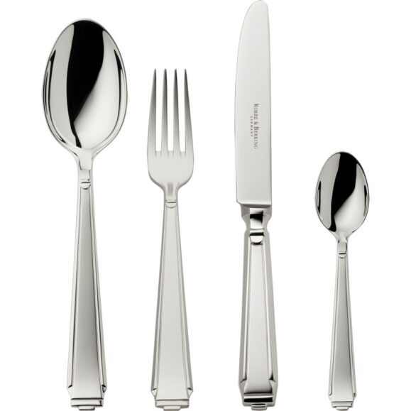 R&B ArtDeco Silver Cutlery 4 pc