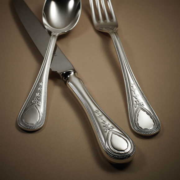 Victorian Bead Silver Cutlery by Carrs Silver