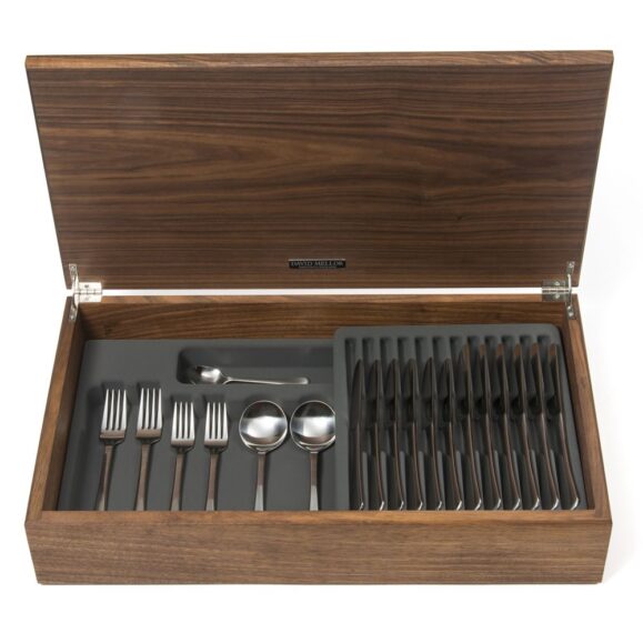 David Mellor Classic Stainless Steel Cutlery Canteen Walnut