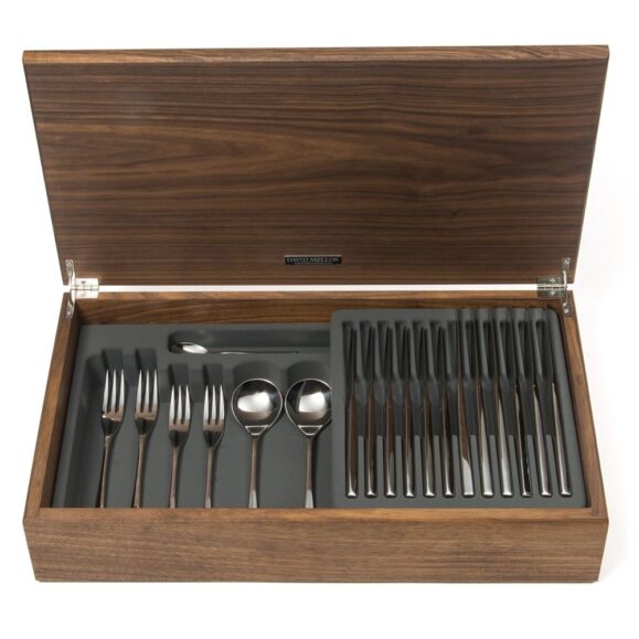 David Mellor Embassy Stainless Steel Cutlery Canteen Walnut