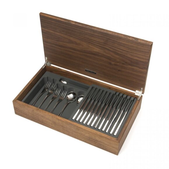 David Mellor Embassy Stainless Steel Cutlery Canteen Walnut profile