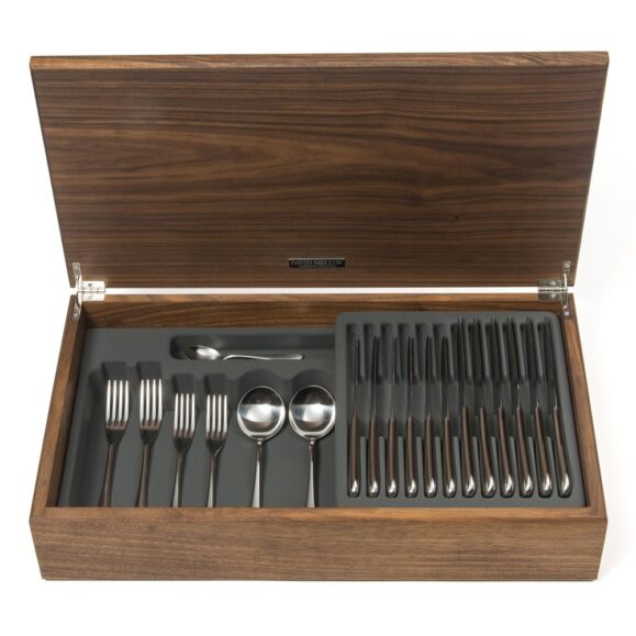 David Mellor Paris Stainless Steel Cutlery Canteen Walnut