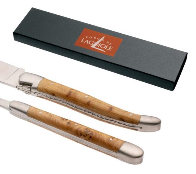 Juniper carving set with box - Forge de Laguiole