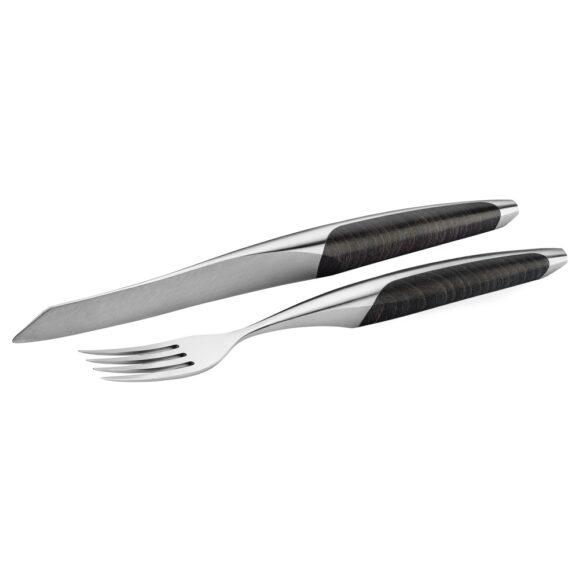 Sknife Dark Ash Steak Knife & Fork