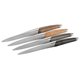 Sknife Assorted Woods Table Knife Set of 4