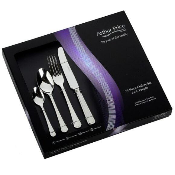 Arthur Price Classic Stainless Steel Cutlery 24 Piece Box Set Grecian