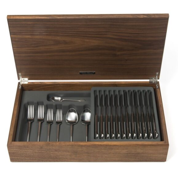 David Mellor Hoffmann Stainless Steel Cutlery Canteen Walnut