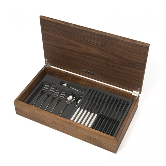 David Mellor Pride Cutlery Canteen Walnut with Black or Ivory Handles profile