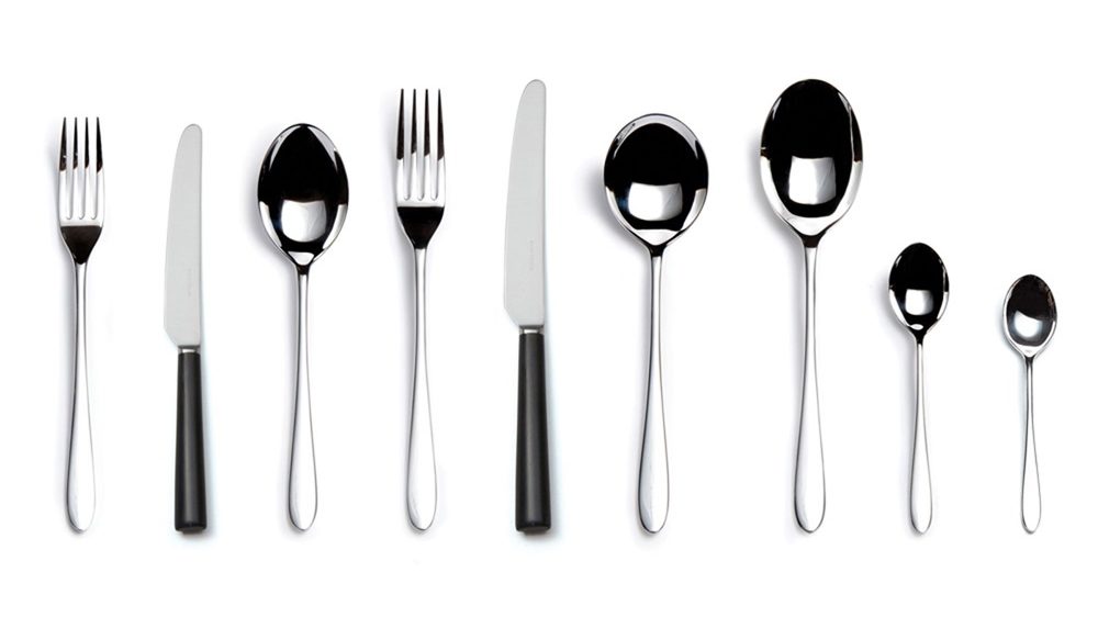David Mellor Pride Cutlery with black handles 8 piece setting