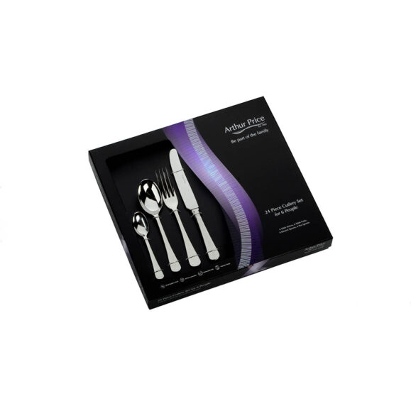 Arthur Price Rattail Sovereign Cutlery 24 Pce Box Set