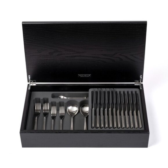 David Mellor Liner Stainless Steel Cutlery Oak Canteen