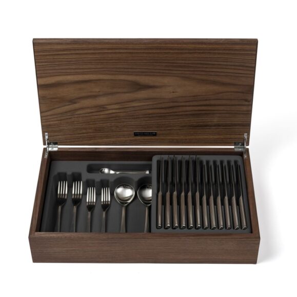 David Mellor Liner Stainless Steel Cutlery Walnut Canteen