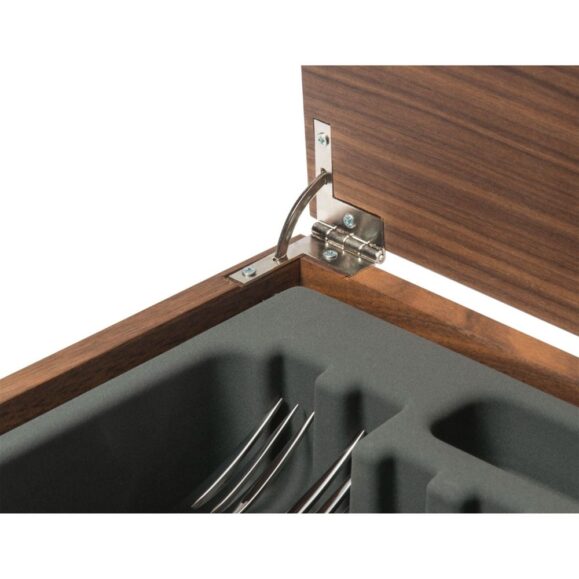 David Mellor Liner Stainless Steel Cutlery Walnut Canteen hinge