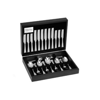 Arthur Price Everyday Rattail Stainless Steel Cutlery Canteen Black