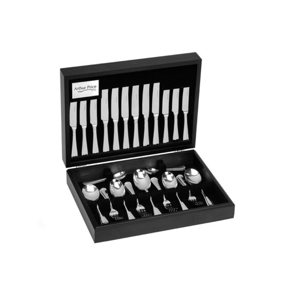 Arthur Price Everyday Rattail Stainless Steel Cutlery Canteen Black